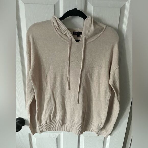 t/o Sweaters Tan Long Sleeve Hooded  Sweater Cotton/Acrylic Blend Size Large - Picture 3 of 6